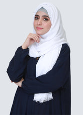 Turkish Lawn Hijab- Jumbo Size - White