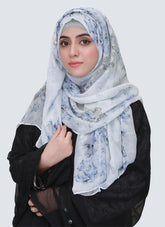 Lawn Marble Flowered Print Design - Blue