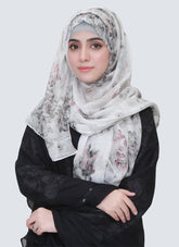 Lawn Marble Flowered Print Design - Grey