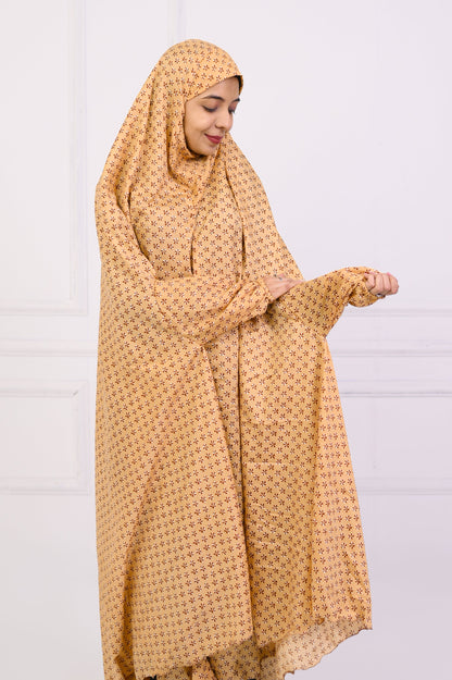 Namaz Chaddar - Printed Mustard