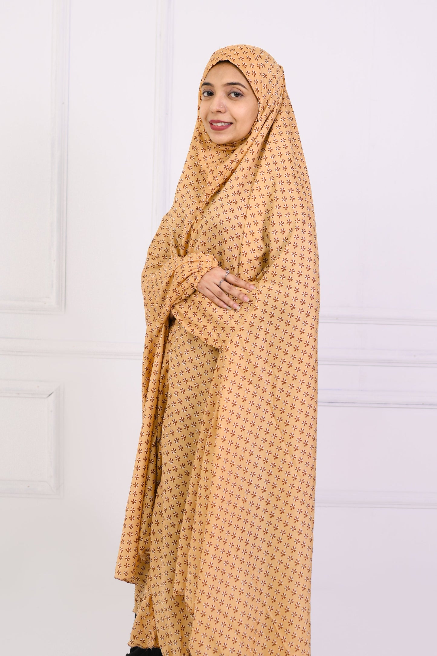 Namaz Chaddar - Printed Mustard