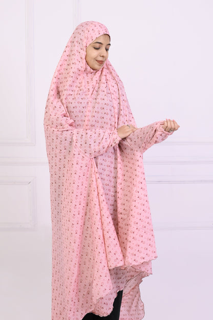 Namaz Chaddar -Printed  Light Pink