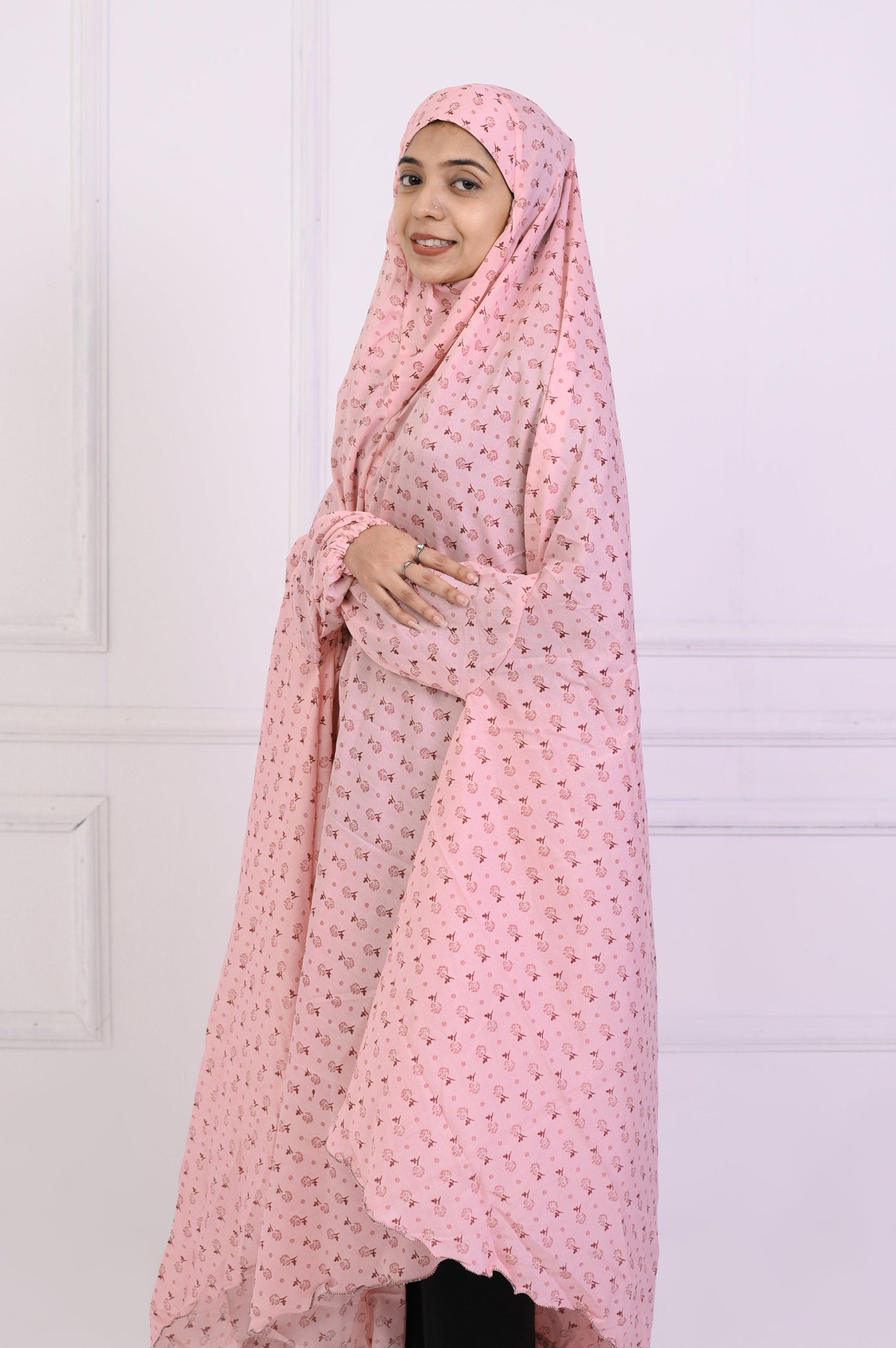 Namaz Chaddar -Printed  Light Pink