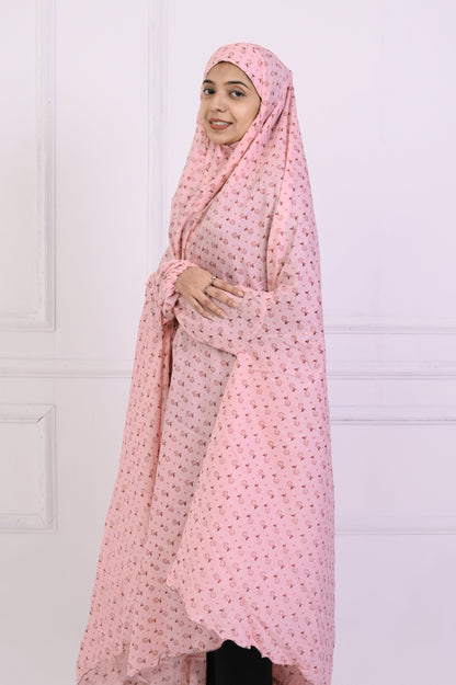 Namaz Chaddar -Printed  Light Pink