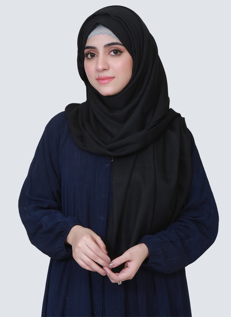 Turkish Lawn Hijab- Jumbo Size - Black