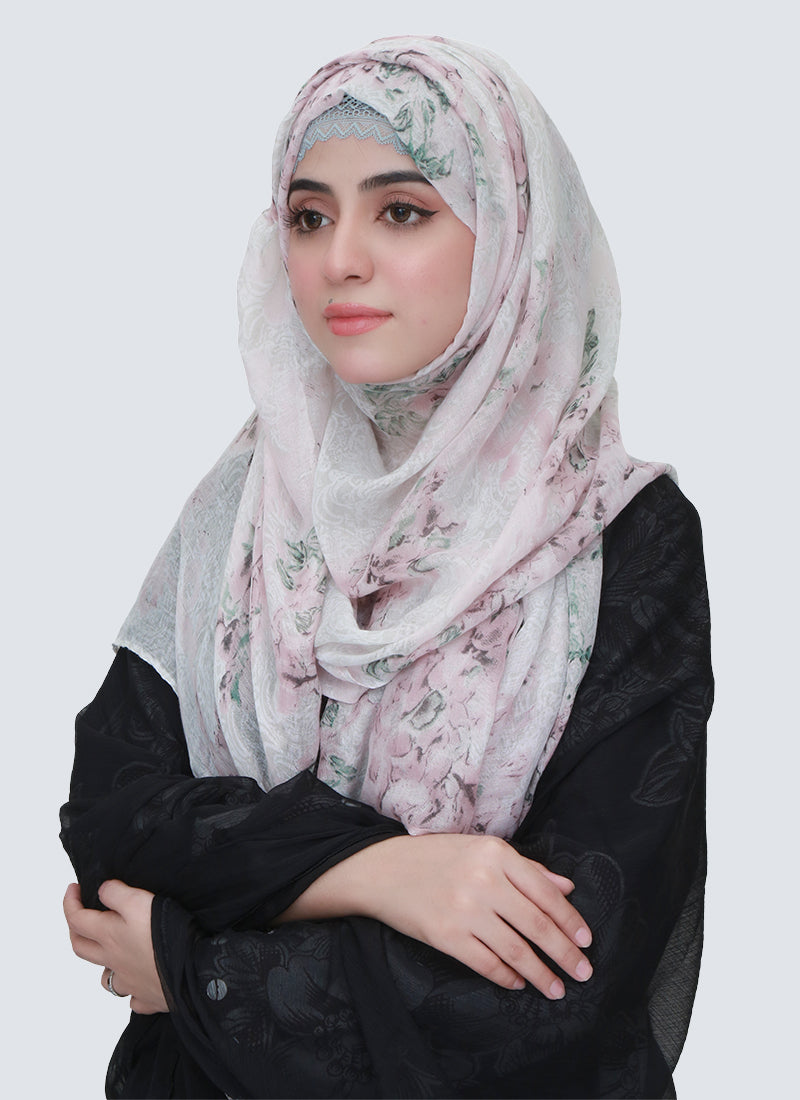 Lawn Marble Flowered Print Design - Purple