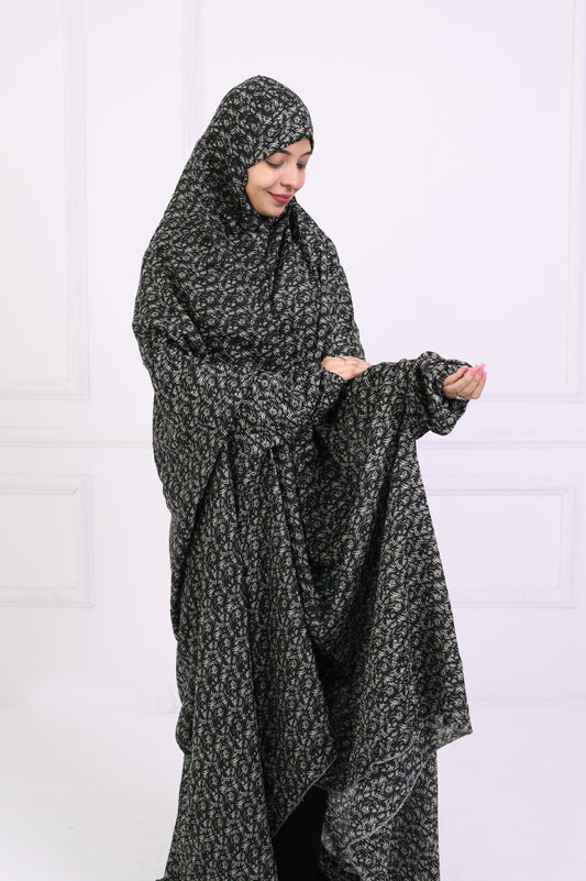 Namaz Chaddar - Printed Black - Design 2