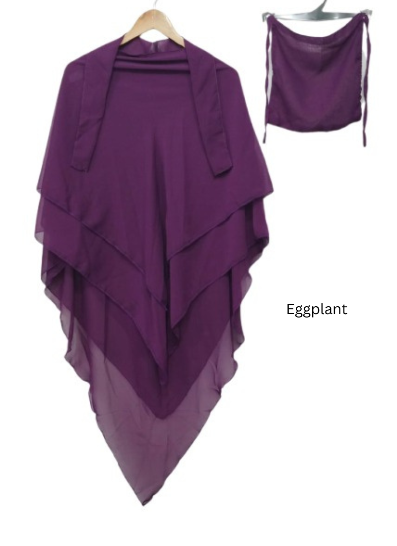 3 layer Khimer - Eggplant