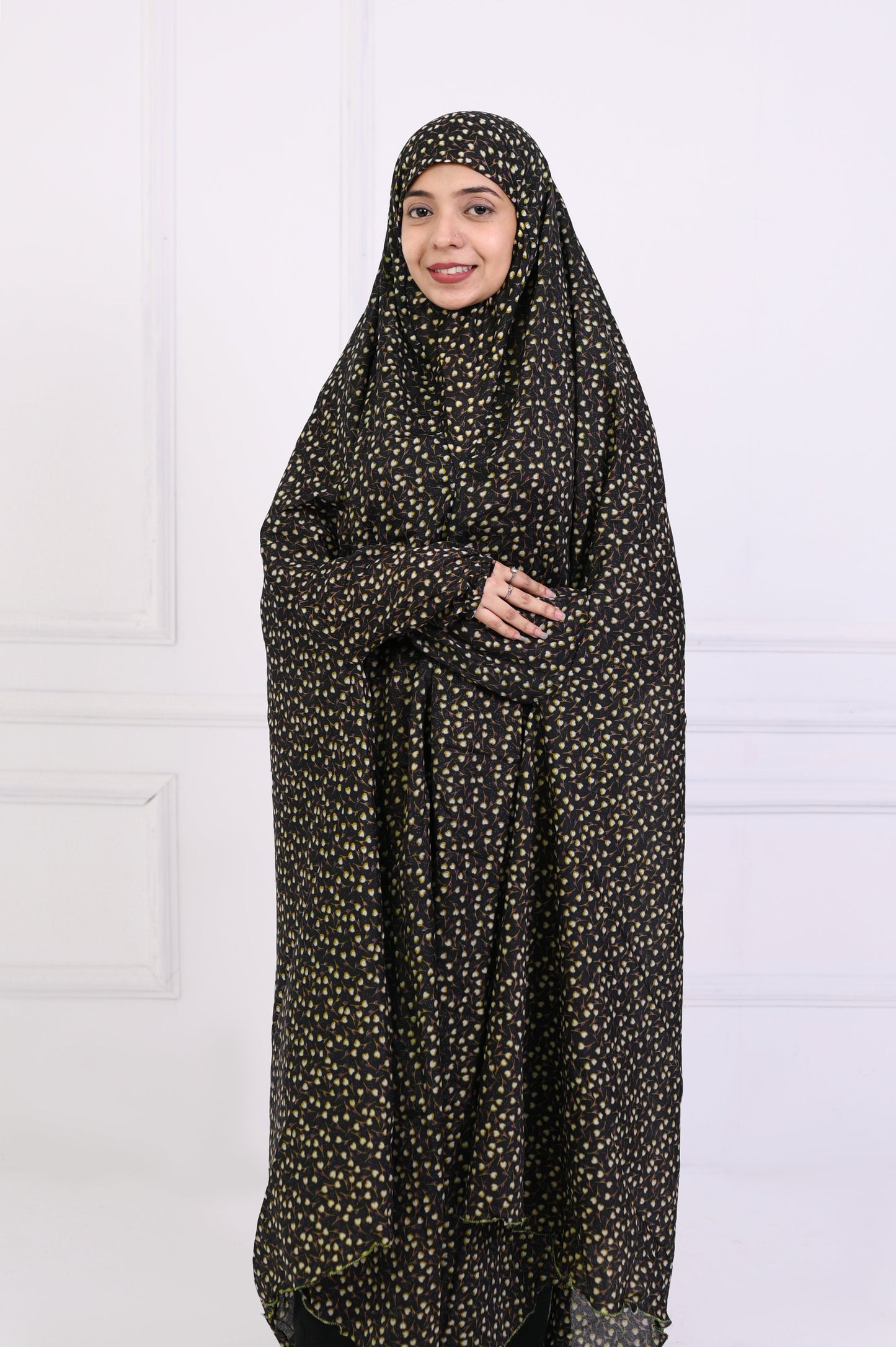 Namaz Chaddar - Printed Black - Design 1