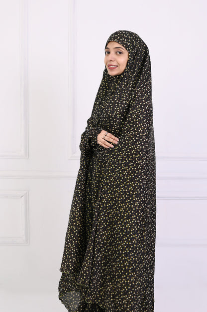 Namaz Chaddar - Printed Black - Design 1