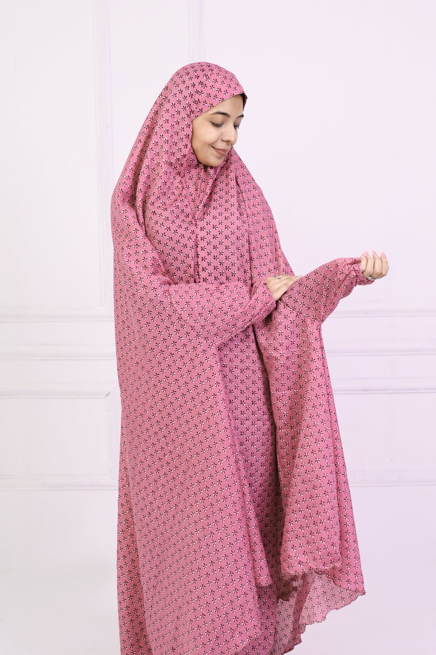 Namaz Chaddar - Printed Dark Pink