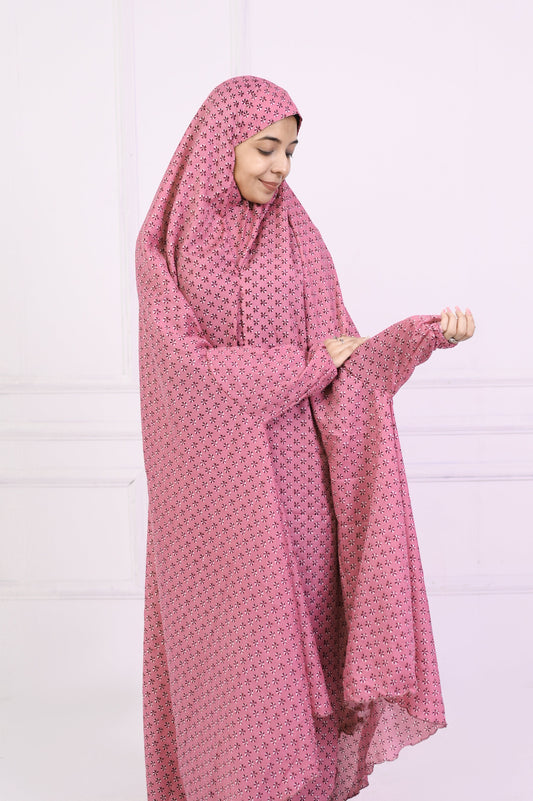 Namaz Chaddar - Printed Dark Pink