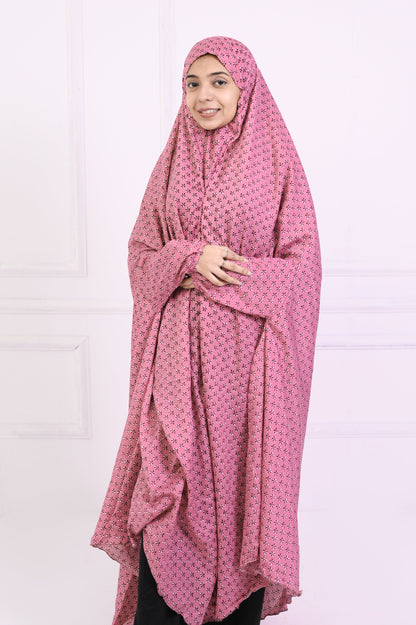 Namaz Chaddar - Printed Dark Pink