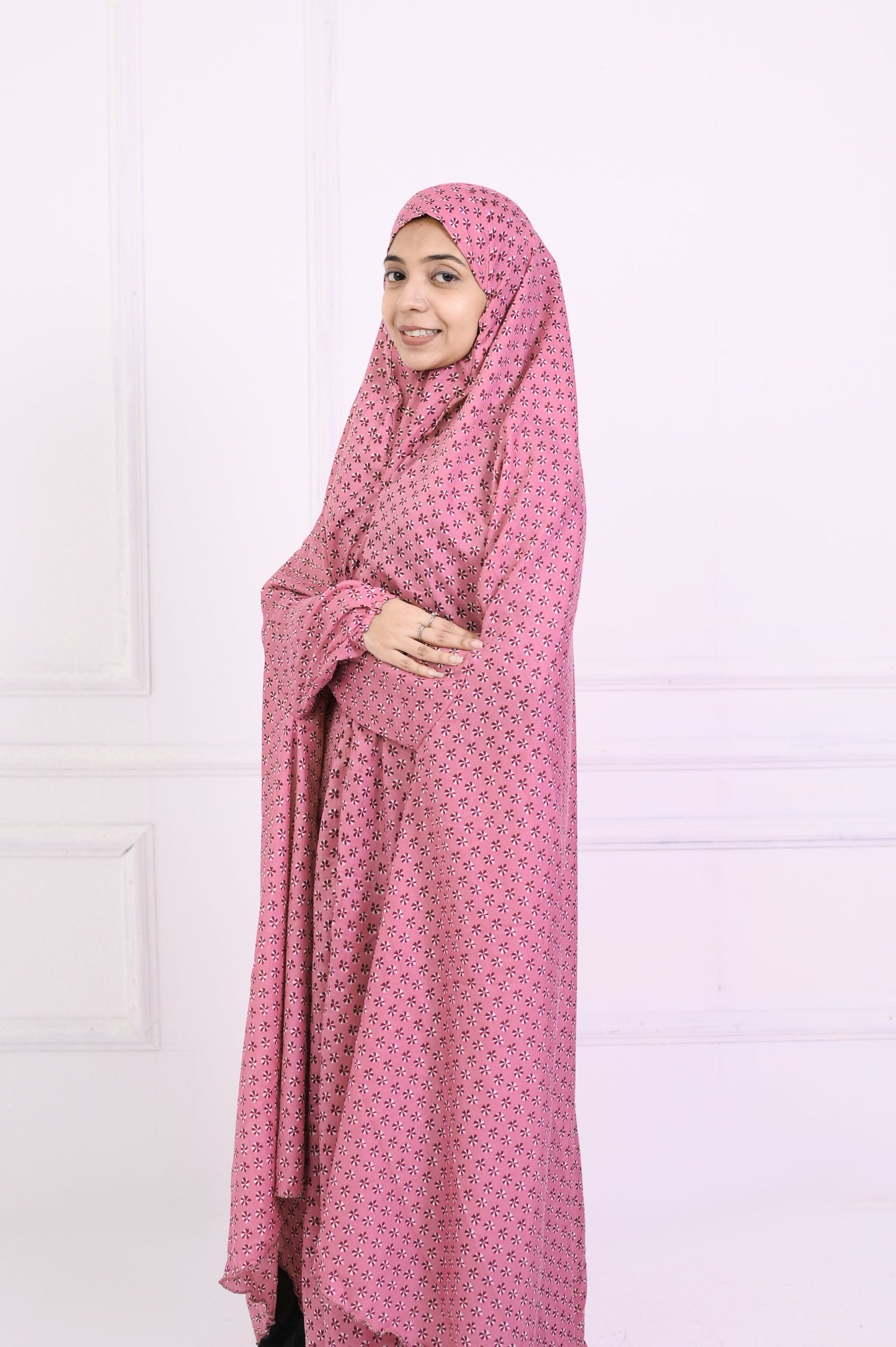 Namaz Chaddar - Printed Dark Pink