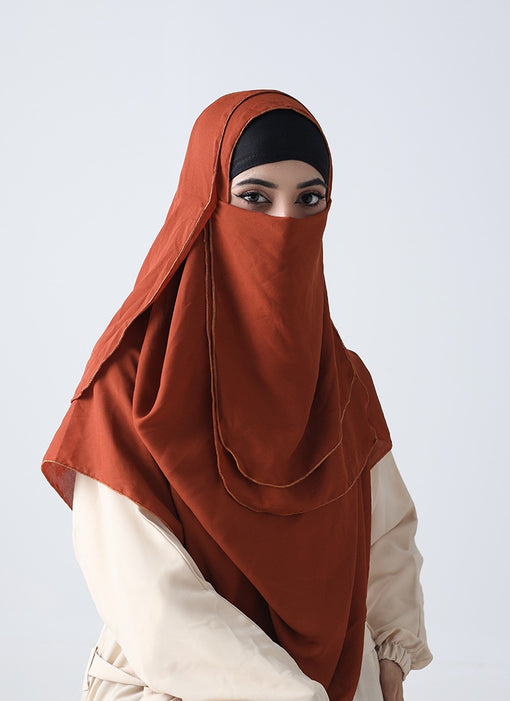 Double Loop Hijab With Plain Niqab