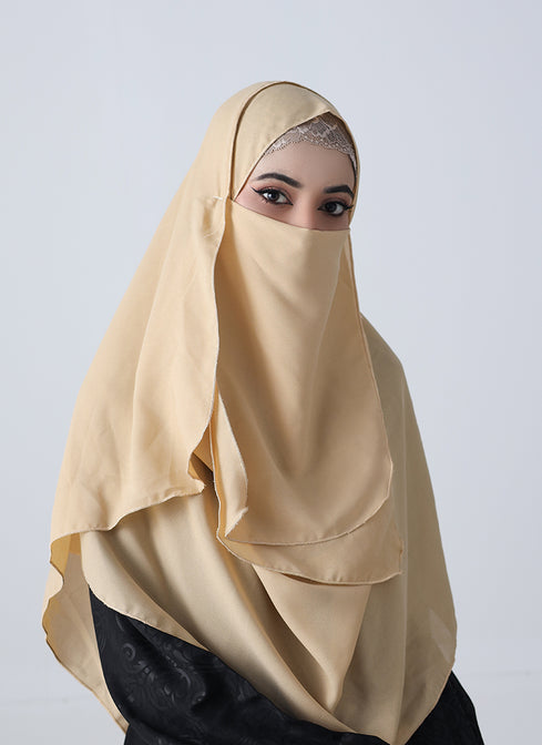 Double Loop Hijab With Plain Niqab