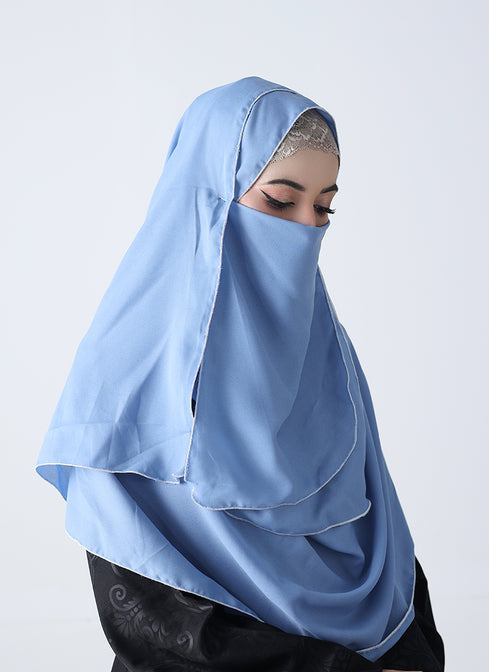 Double Loop Hijab With Plain Niqab