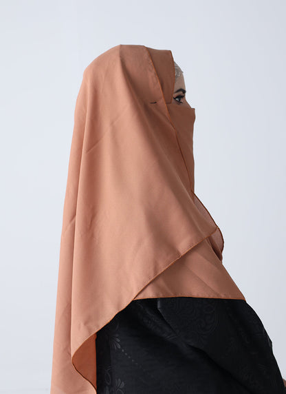 Double Loop Hijab With Plain Niqab - Skin