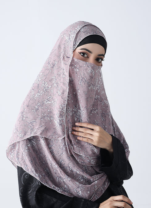 Double Loop Hijab With Plain Niqab