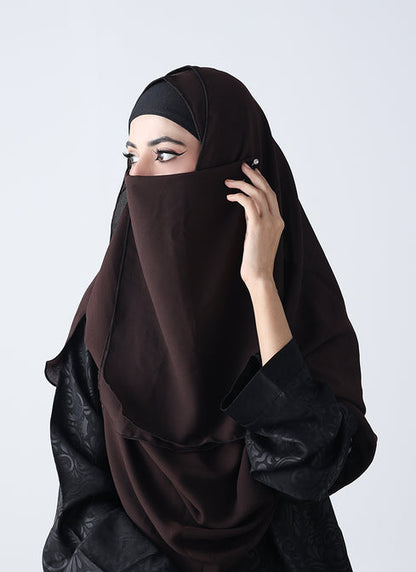 Double Loop Hijab With Plain Niqab