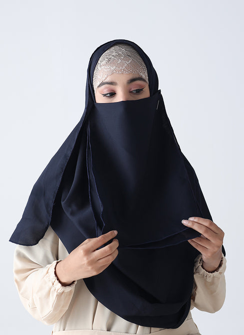 Double Loop Hijab With Plain Niqab