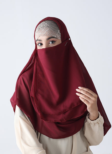 Double Loop Hijab With Plain Niqab