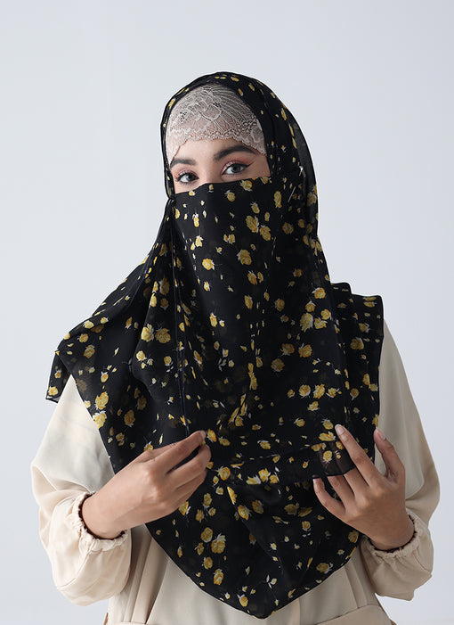 Double Loop Hijab With Plain Niqab