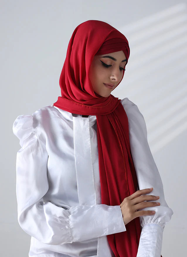 Criss Cross Hijab - Maroon